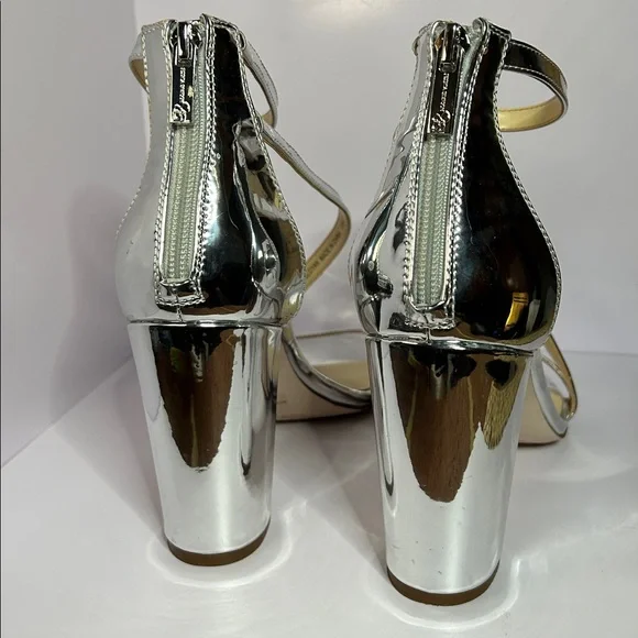 Jessica Simpson Silver Strappy High Heel Sandals 11 - Picture 3 of 4